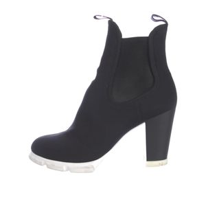 Prada black scuba Neoprene ankle Boots size 9.5 chunky heel platform y2k